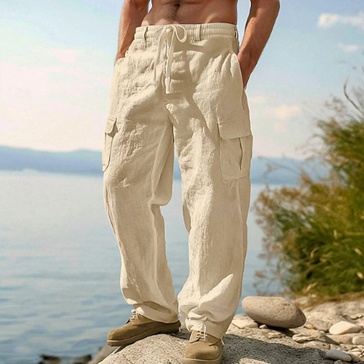 Donovan - Pantalon cargo en lin respirant