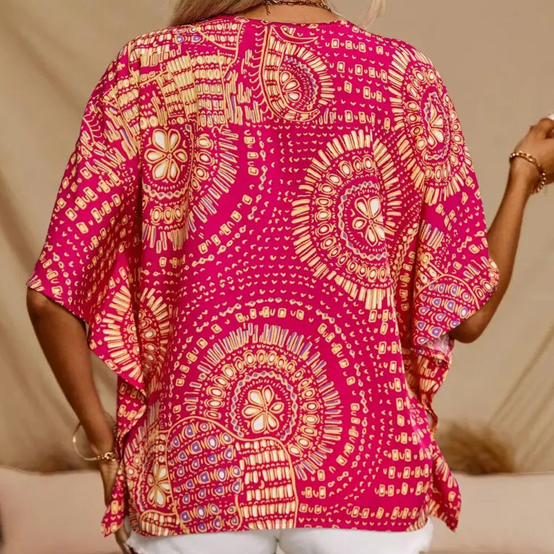 Noellise - Blouse artistique à manches chauve-souris