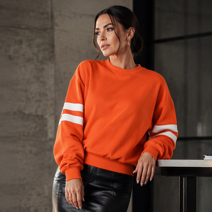 Anwynna - Sweat-shirt sport à manches rayées