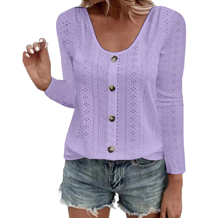 Aelwen - Blouse à col rond, douce au toucher