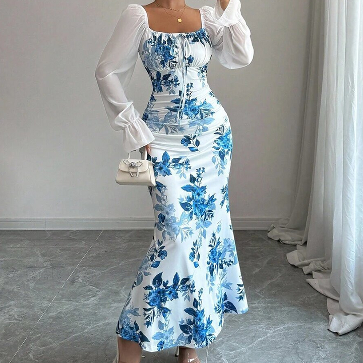 Noevalle - Robe sirène à motif floral au toucher doux
