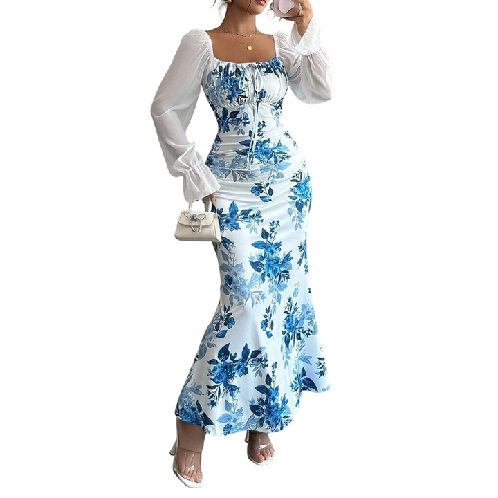 Noevalle - Robe sirène à motif floral au toucher doux