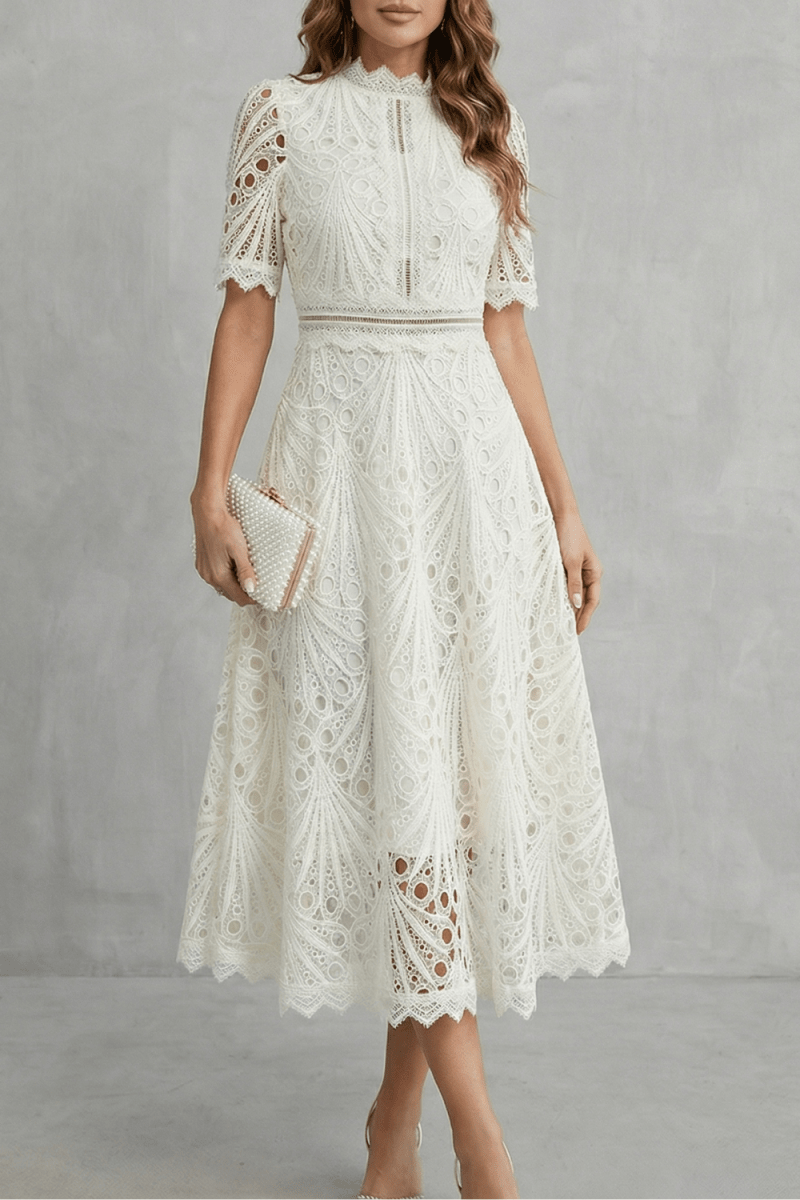 Amaline - Robe trapèze midi délicate