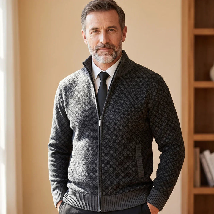 Aris - Cardigan zippé à motifs
