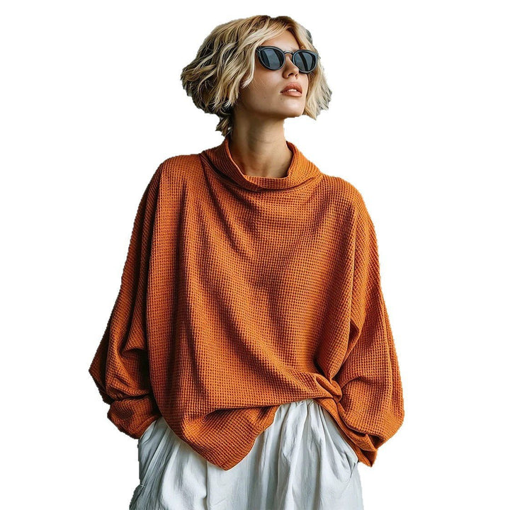 Aella - Top texturé à col montant, coupe oversize