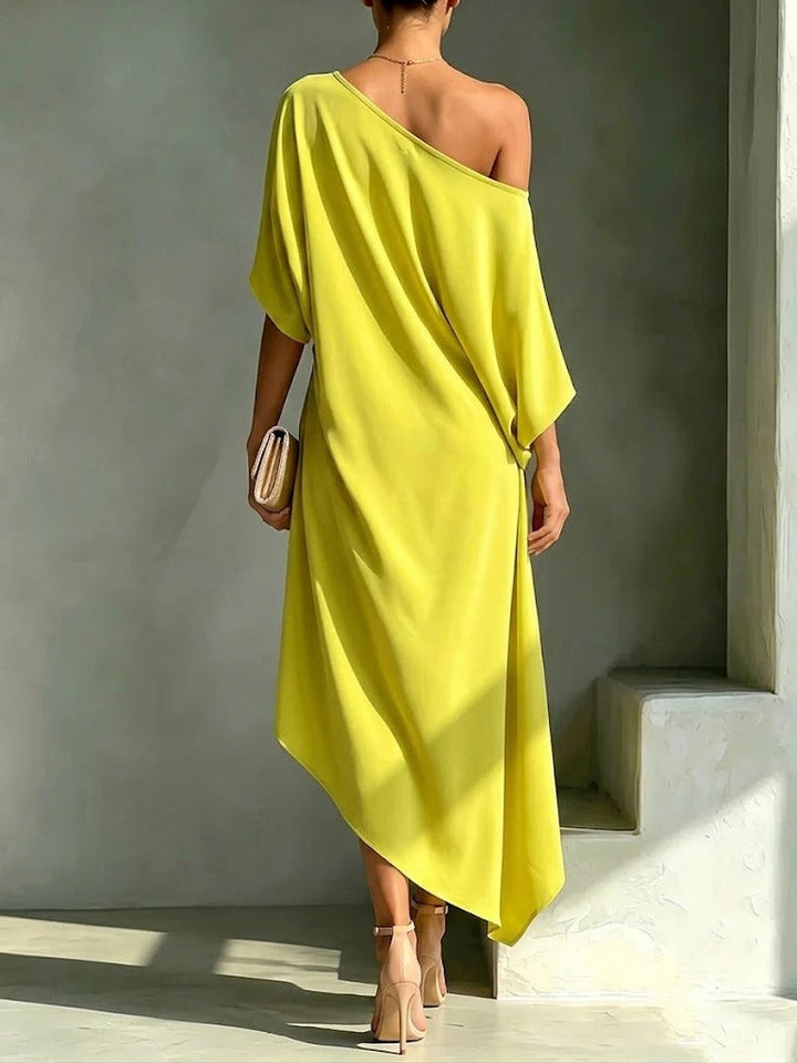 Erica - Robe midi fluide à une épaule