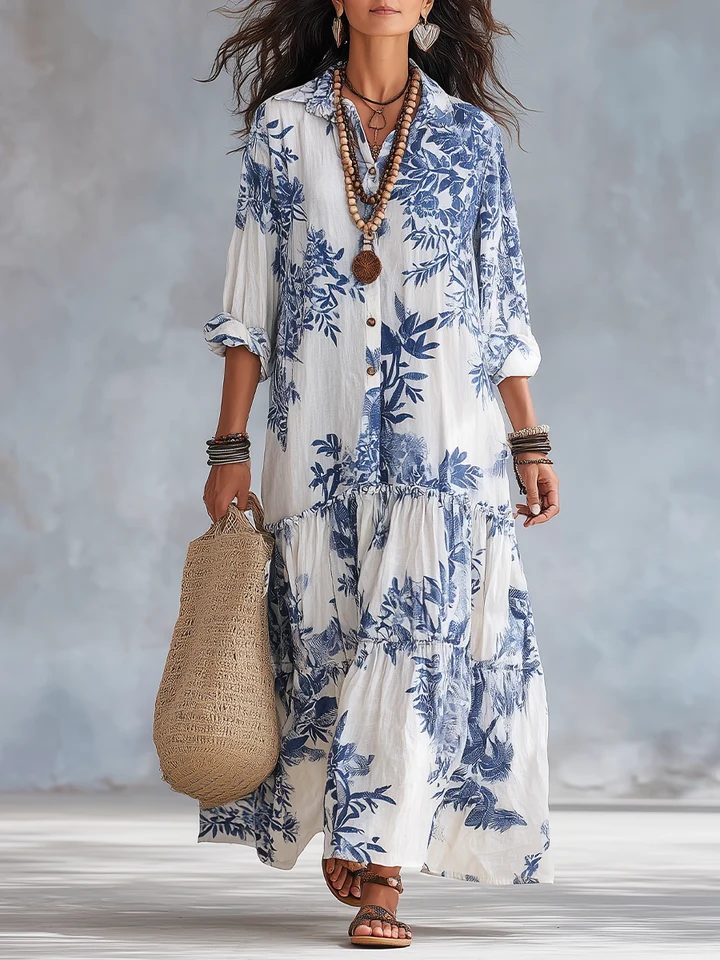 Galenisse - Robe longue boutonnée et aérienne