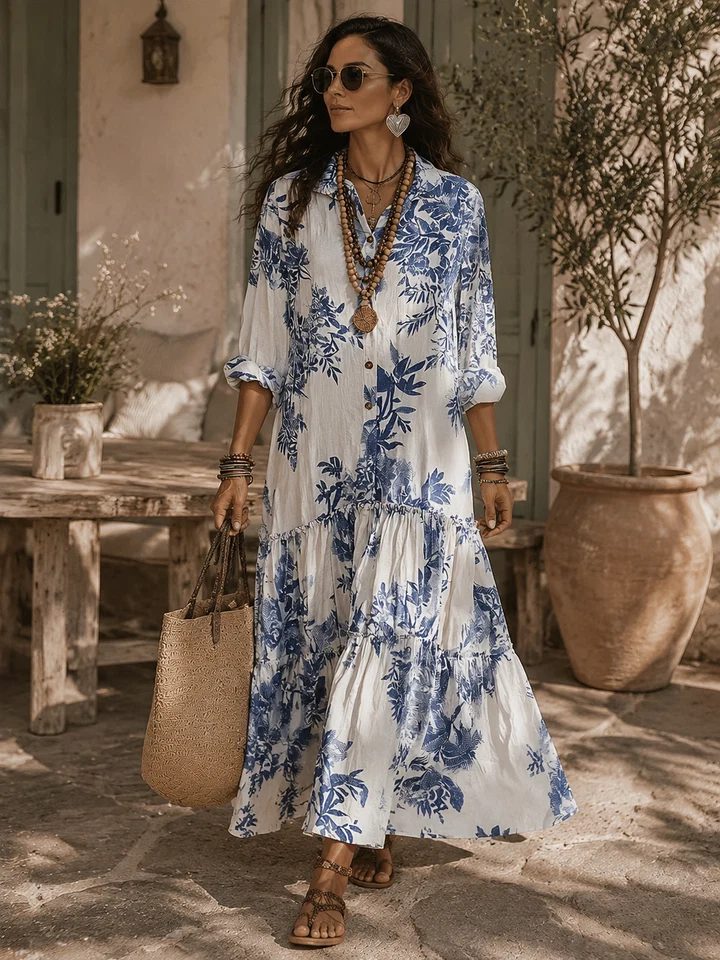 Galenisse - Robe longue boutonnée et aérienne
