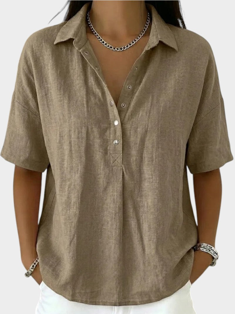 Alaira - Blouse à col V douce au toucher