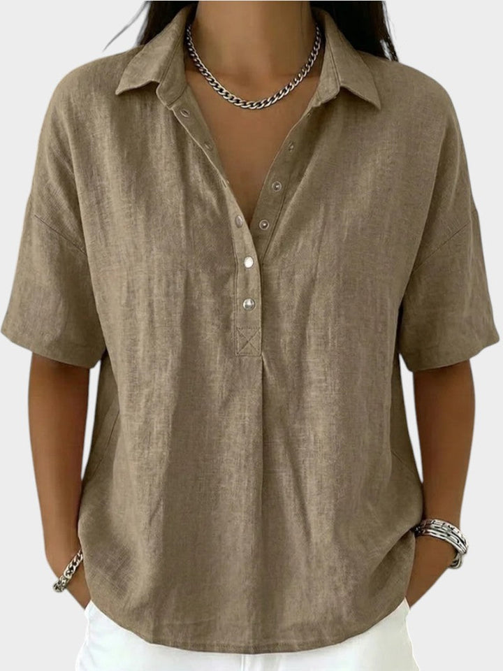 Alaira - Blouse à col V douce au toucher