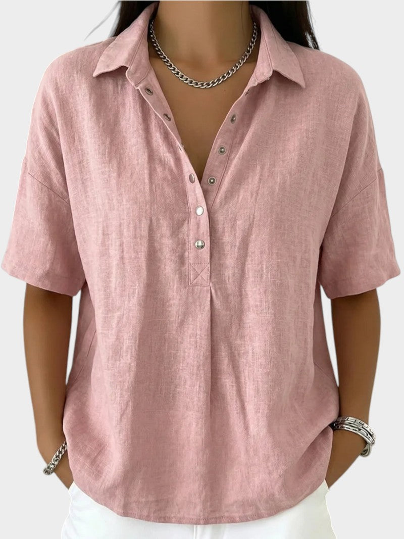 Alaira - Blouse à col V douce au toucher