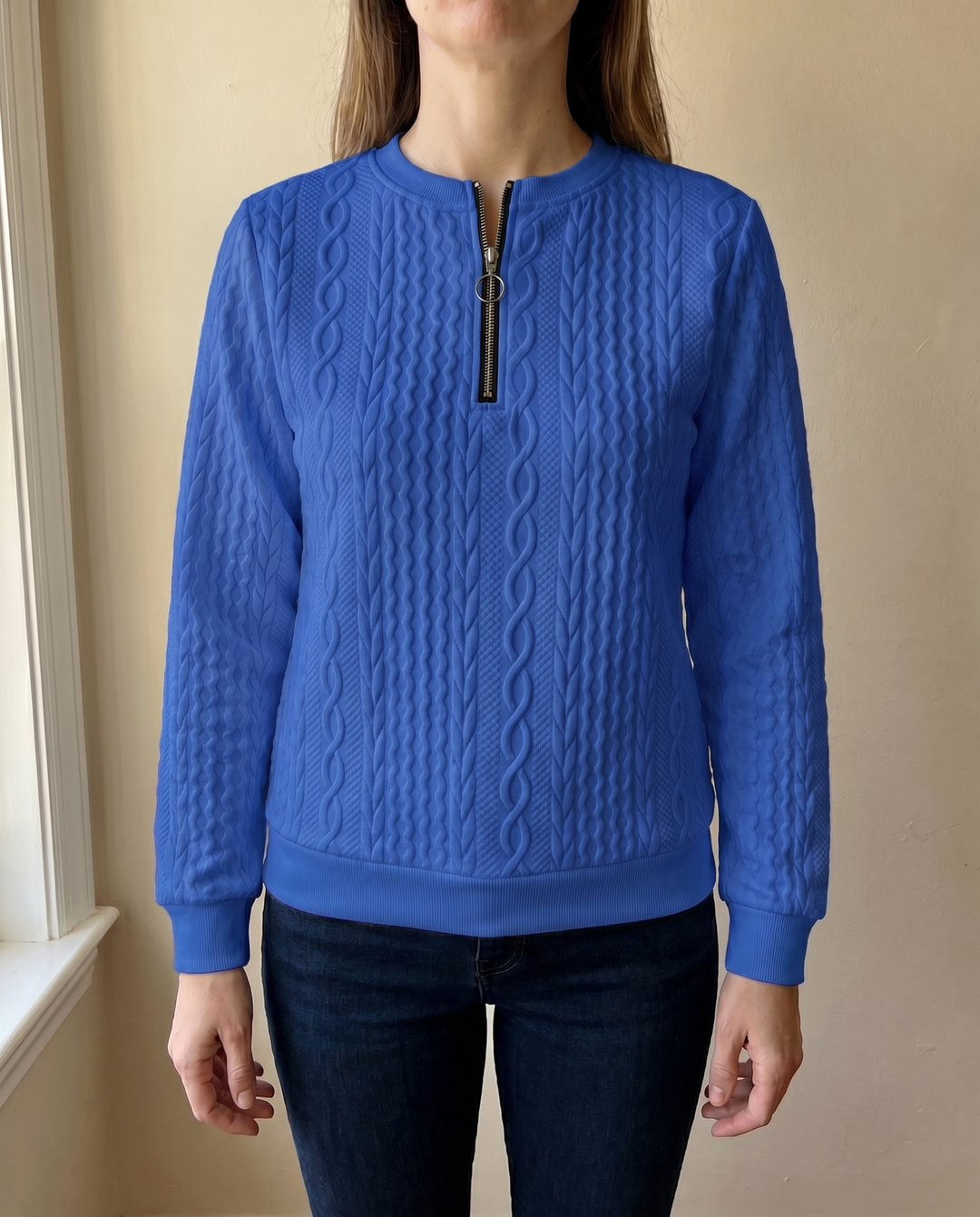 Darla - Pull zippé texturé