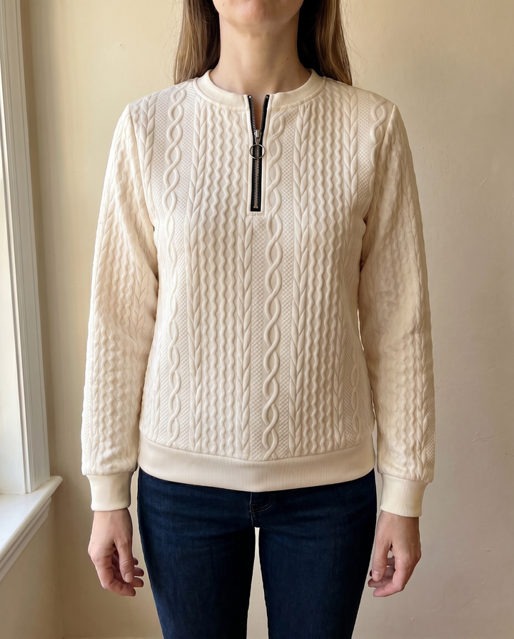 Darla - Pull zippé texturé