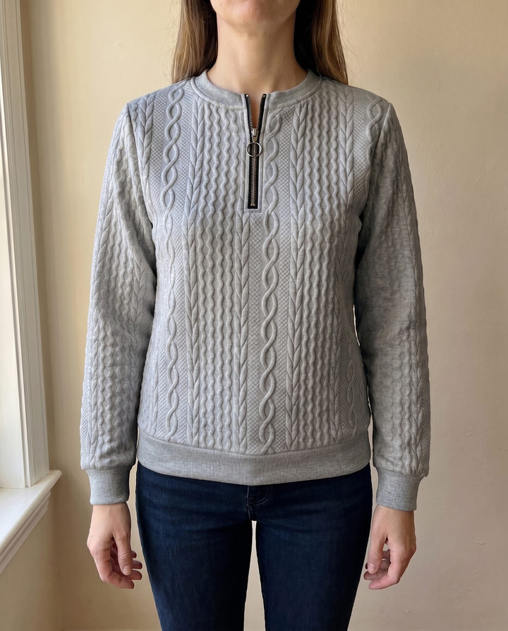Darla - Pull zippé texturé