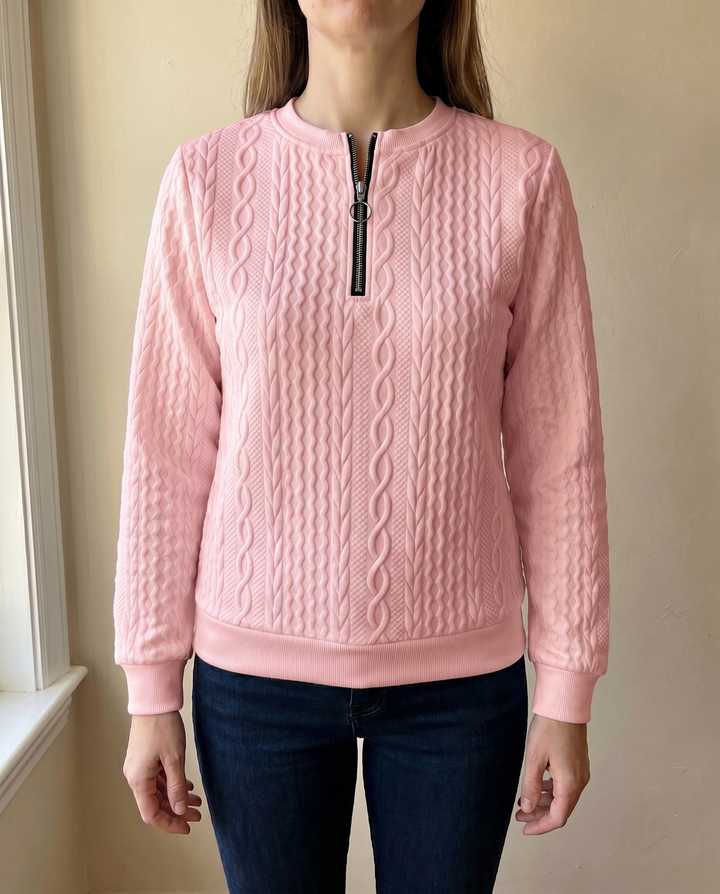 Darla - Pull zippé texturé
