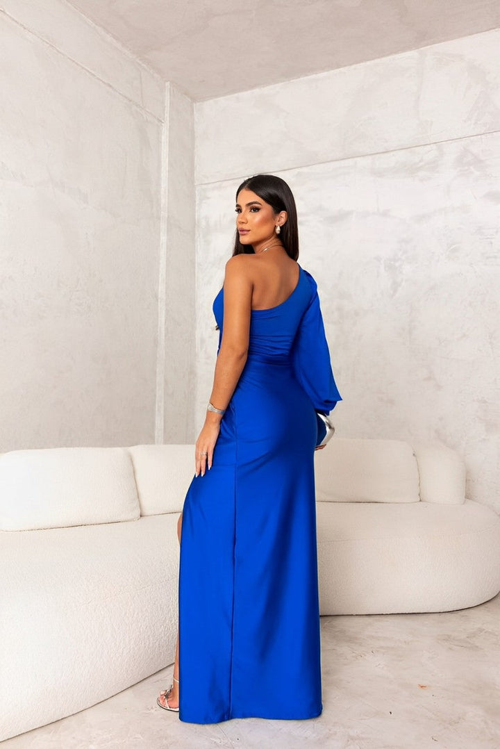 Xiomara - Robe longue à une épaule au toucher doux