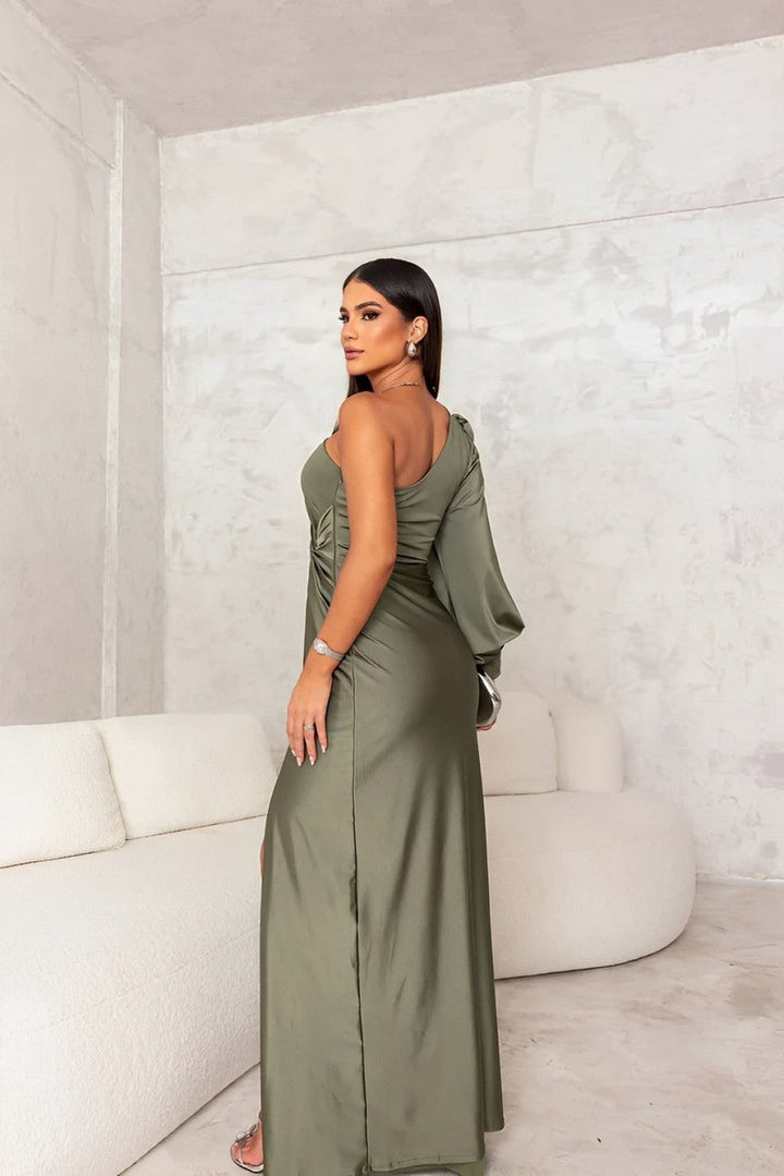 Xiomara - Robe longue à une épaule au toucher doux
